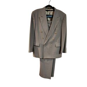 Evan-Picone Mens Double Breasted Suit Size 42R 100% Wool Made In USA